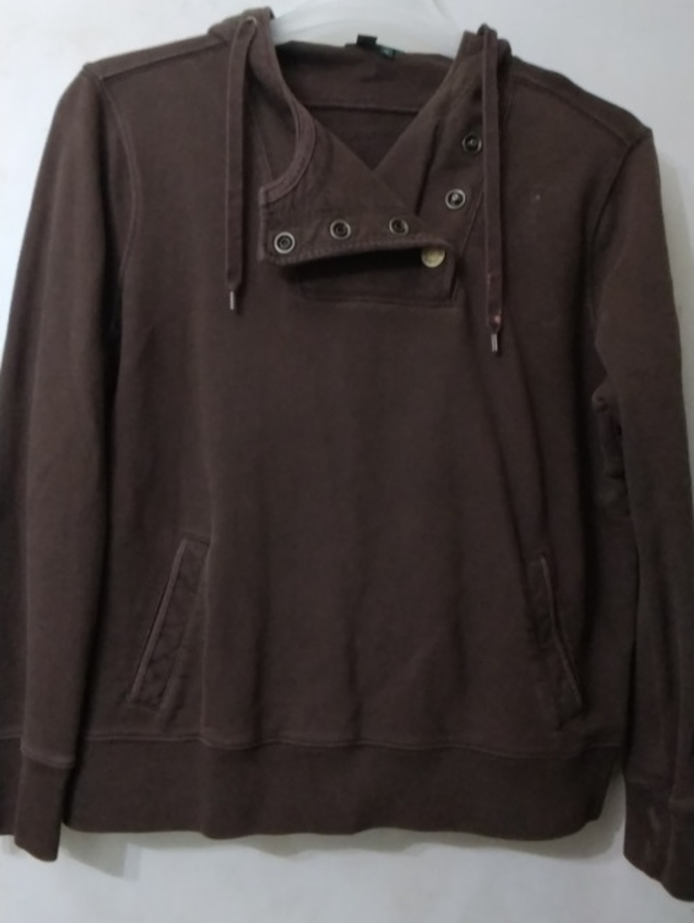 Ralph Lauren Brown Hooded Pullover with Snap Placket Men's Sz XL